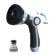Garden Hose Nozzle with 8 Patterns, Anti-Leak, Heavy Duty Spray Nozzle High Pressure, Thumb Control Nozzle